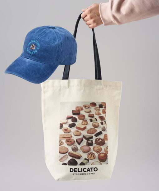 Totebag Retro + Keps Delicatoboll